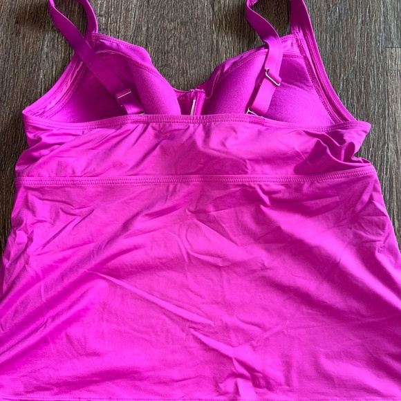 Lands End Wrap Front Underwire Tankini Top Sz 16 - Picture 8 of 10